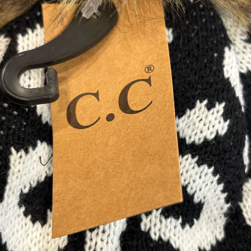 C.C Leopard Print Pom Pom hats - Picture 7 of 8